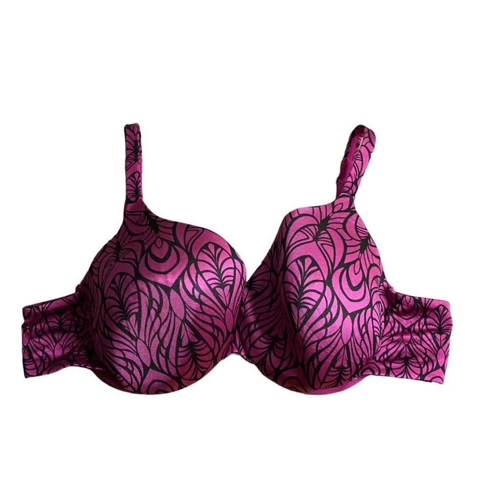 Addition Elle Women's Pink Patterned Lightly Lined Bra